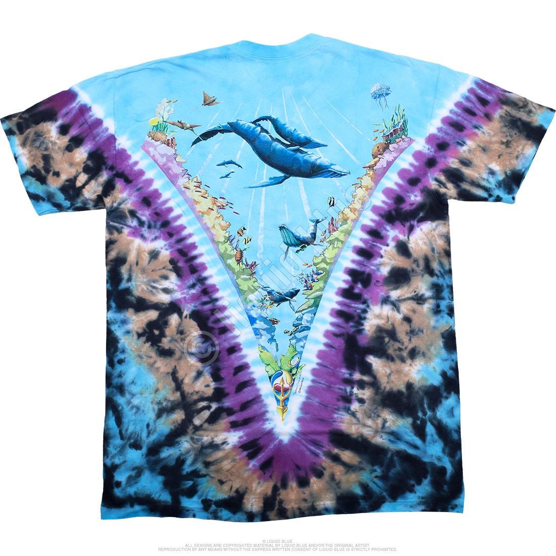 Underwater Tie-Dye T-Shirt Liquid Blue