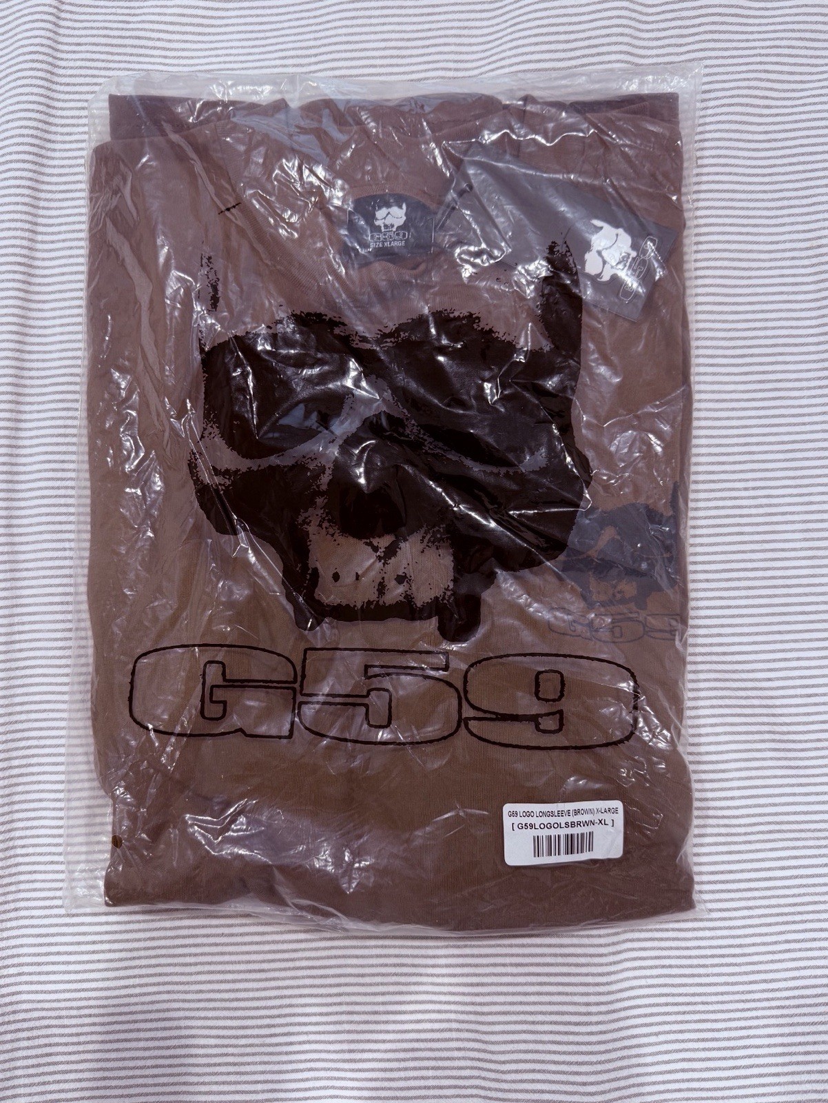G59 SUICIDEBOYS $UICIDEBOY$ BROWN LOGO Long Sleeve TEE Large