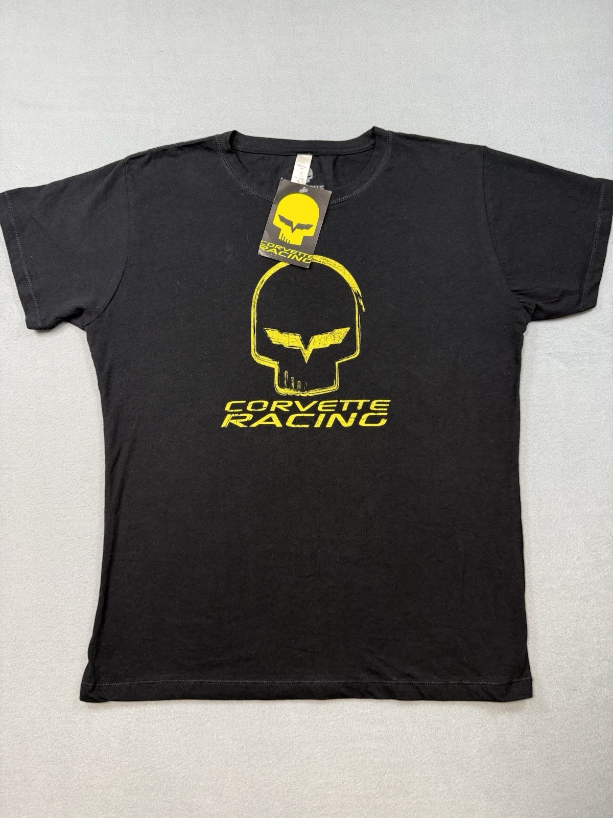 NWT Corvette Racing Jake Skull C6R Tee Black Yellow Women&rsquo;s L Le Mans
