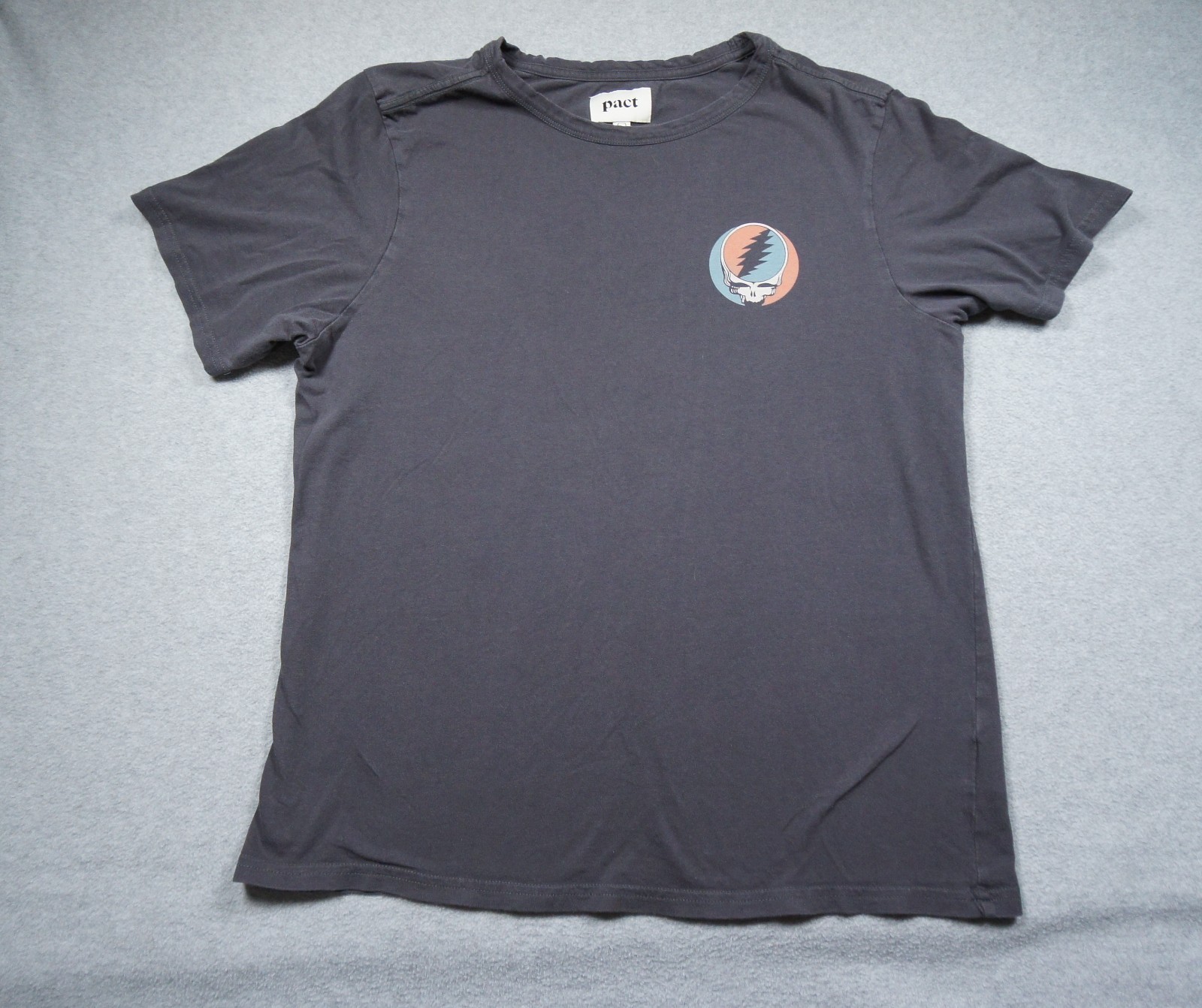 Pact Shirt Mens Large Gray Grateful Dead Band Tee Graphic Organic Cotton