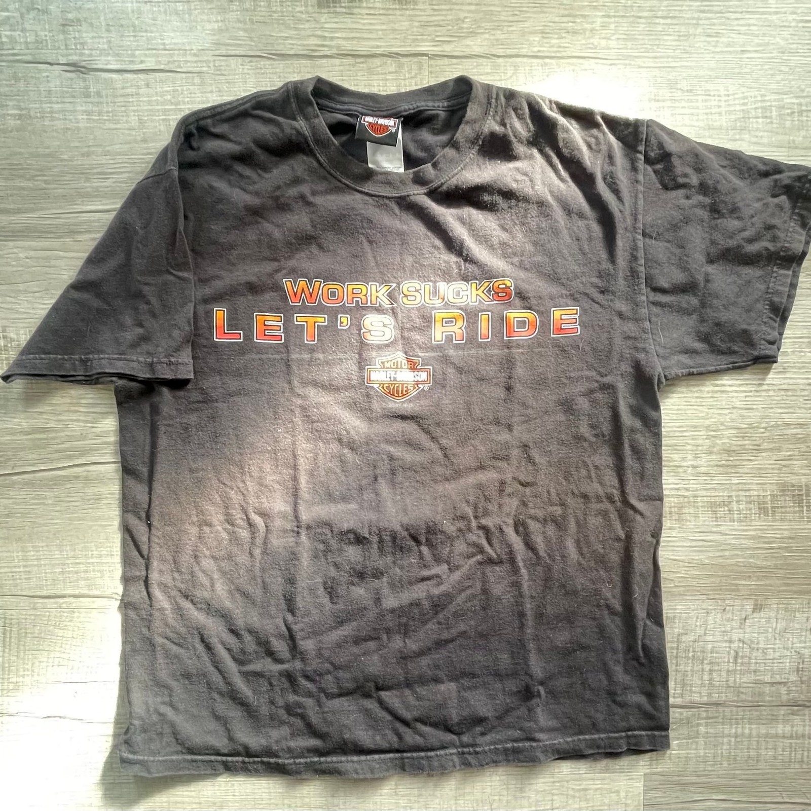 Vintage Harley-Davidson Work Sucks Let&rsquo;s Ride T-Shirt, East Coast Quanitco, VA