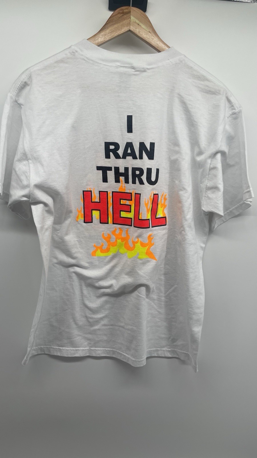 Vintage Fruit Of The Loom Run Thru Michigan Graphic T-shirt Size Large