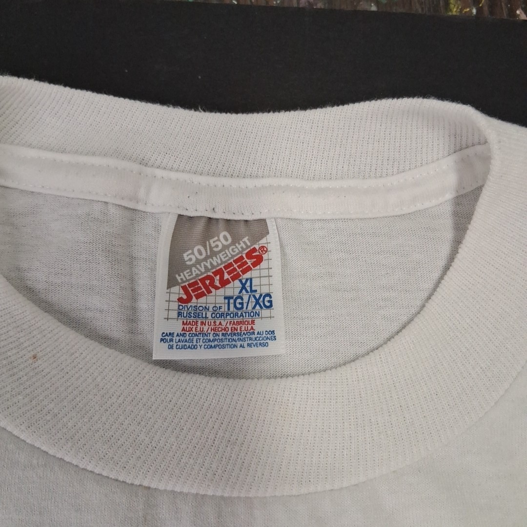 Vintage90&rsquo;s Mini Doberman Pinscher T-Shirt Sz L Dog Jerzees White 1995 50/50 USA