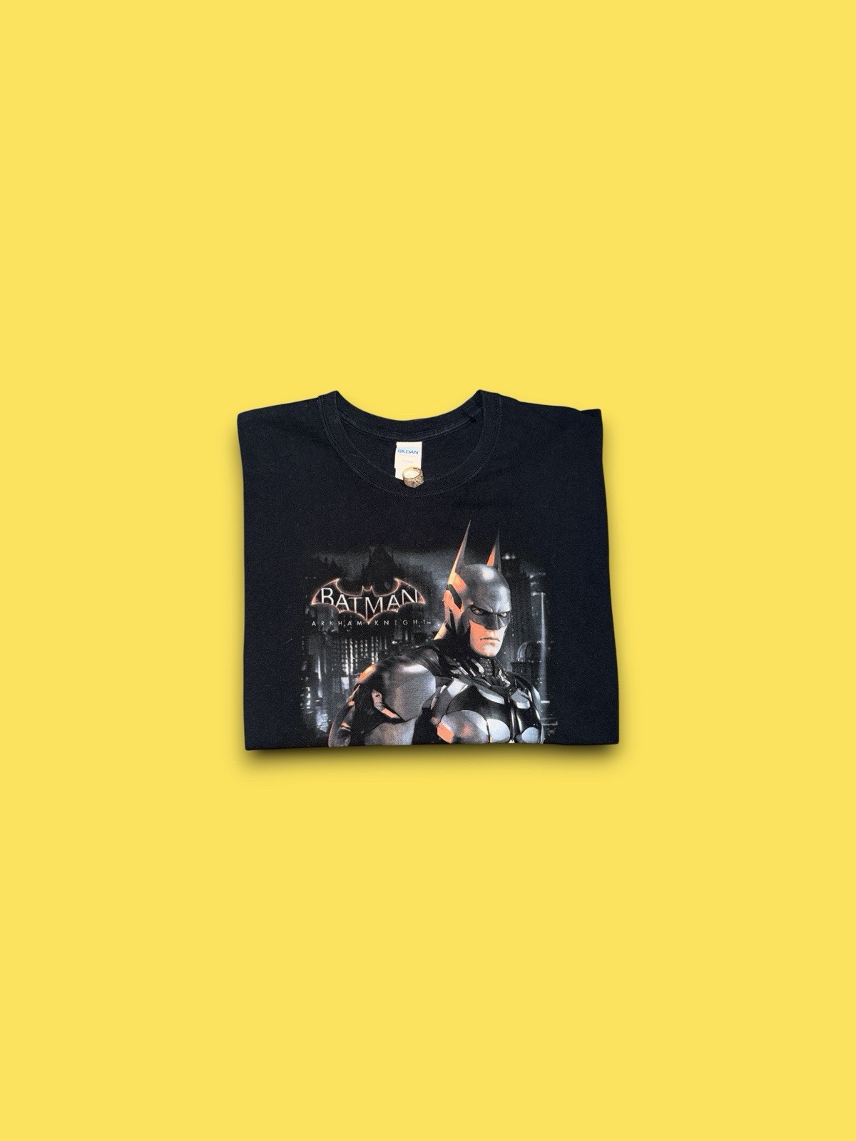 Vintage Batman Shirt Men L Black Tee Arkham Knight Video Game Promo Y2K Cyber