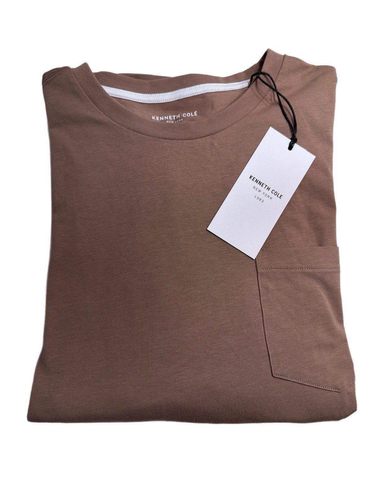 Kenneth Cole The Pocket Tee Men&rsquo;s T-Shirt Acorn Brown Short Sleeve Large NWT