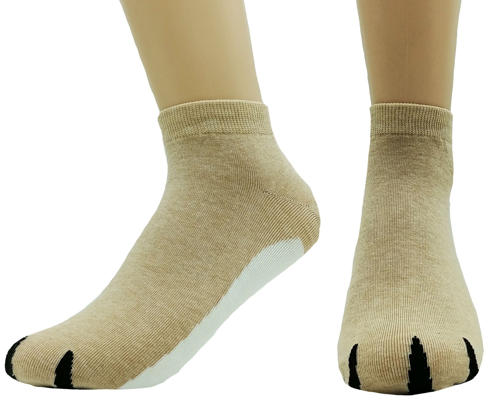 Women&rsquo;s Cute Kitty Cat Paws Socks with Paw Prints on Toes Big Safari Cats