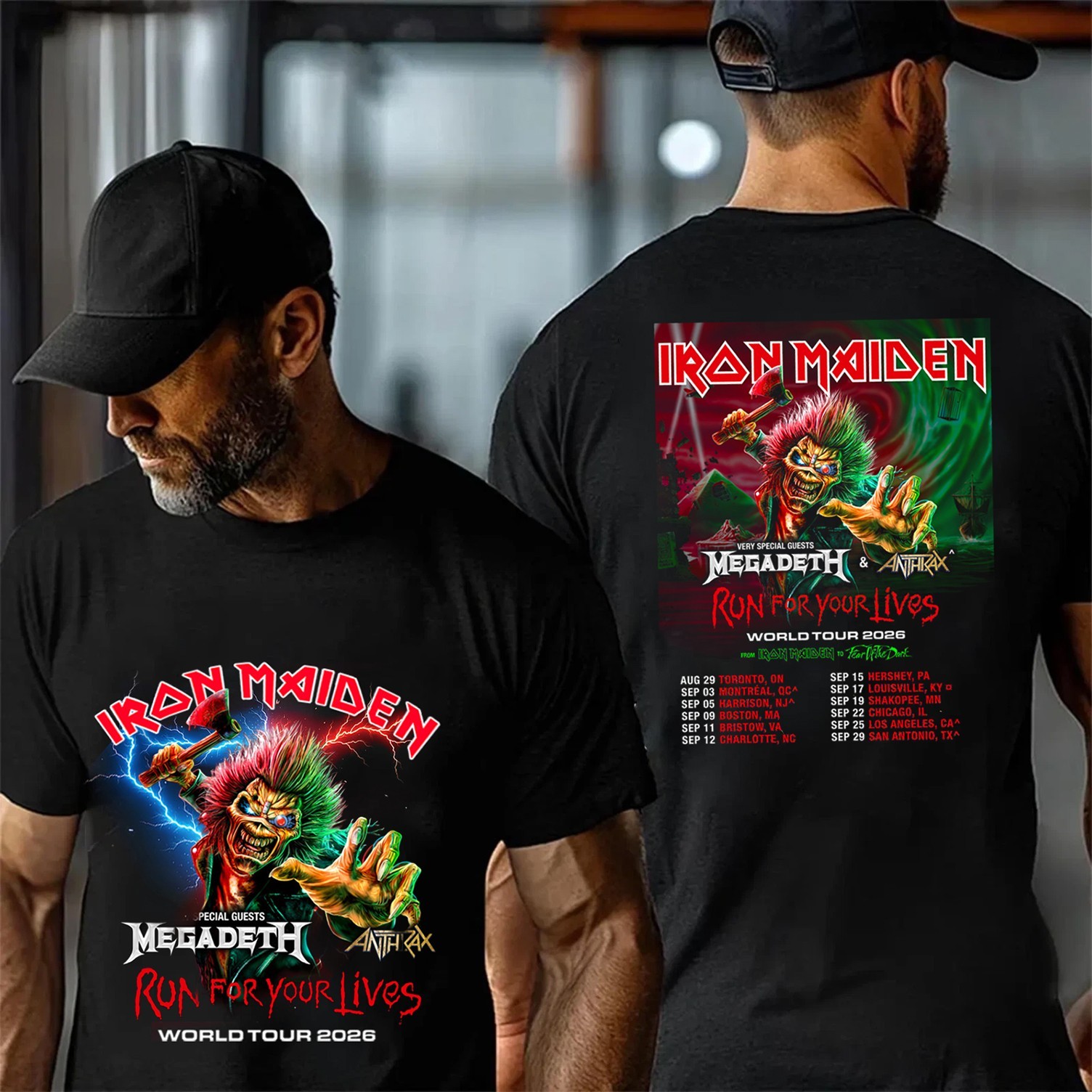 Iron Maiden The Run For Your Lives World Tour 2026 America TShirt