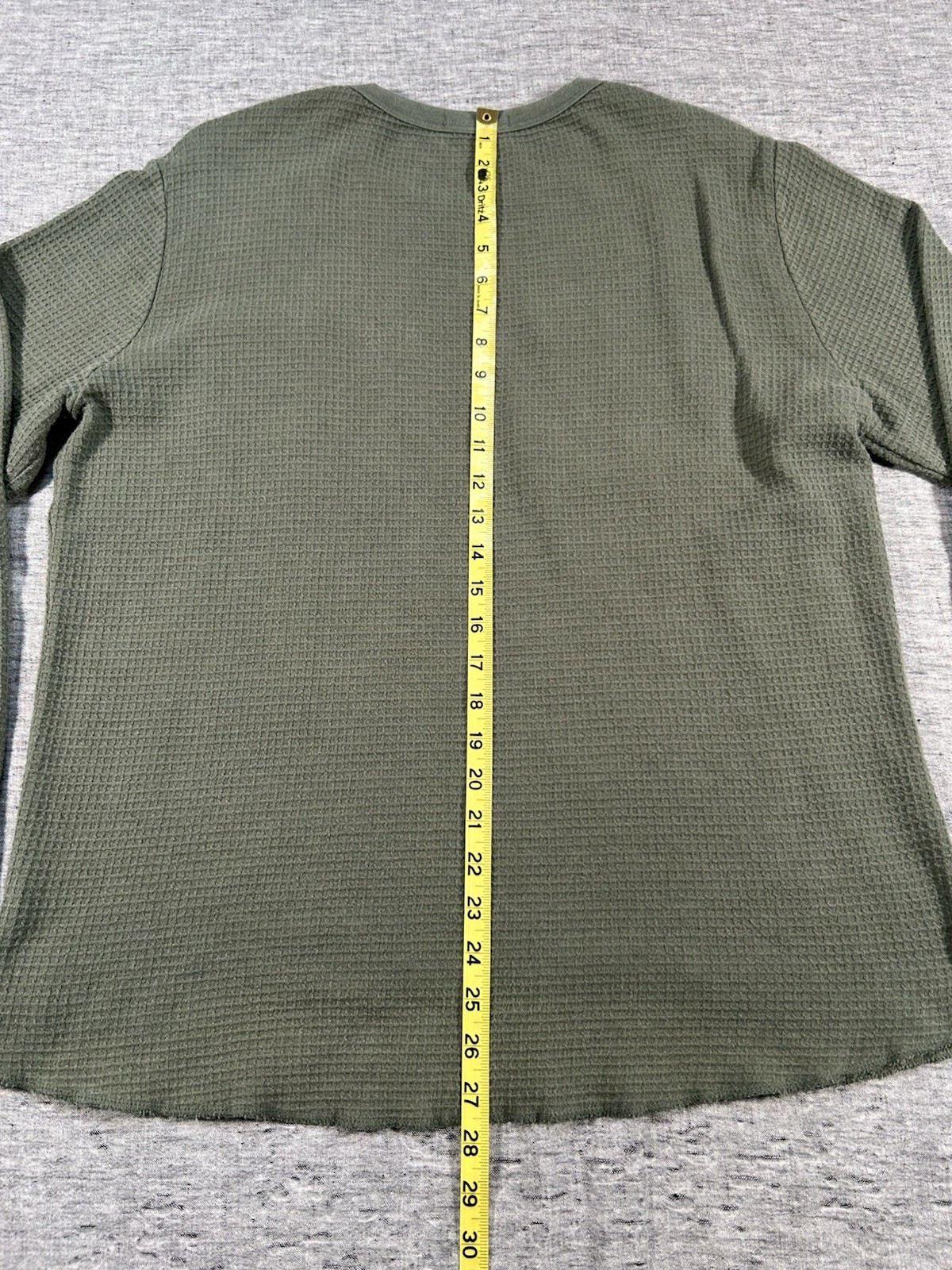 Marine Layer Waffle Thermal Shirt Mens Medium Large Green Long Sleeve Crewneck