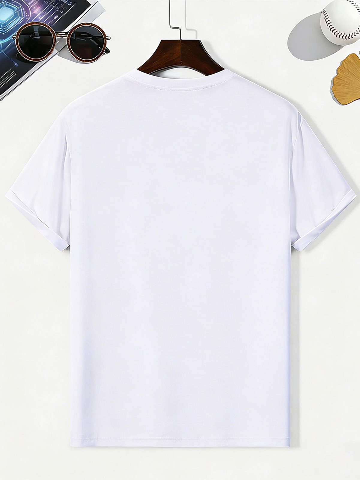 Pointing Hand Letter Graphic 100% Cotton Men&rsquo;s T-Shirt for Daily Streetwear