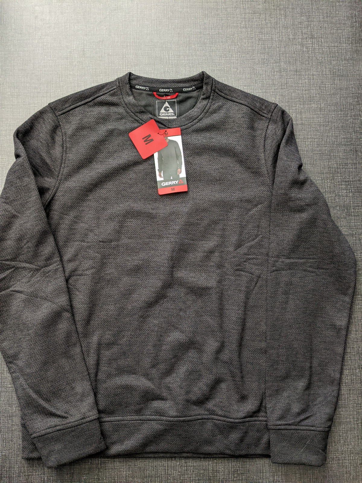 NWT Gerry Men&rsquo;s Long Sleeve Crew Sweater Size Medium Black
