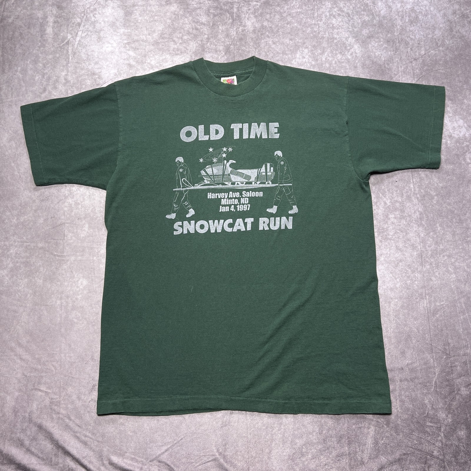 Vintage 90s Single Stitch T Shirt Mens XL Classic Snowmobile Run Funny Bar Tee