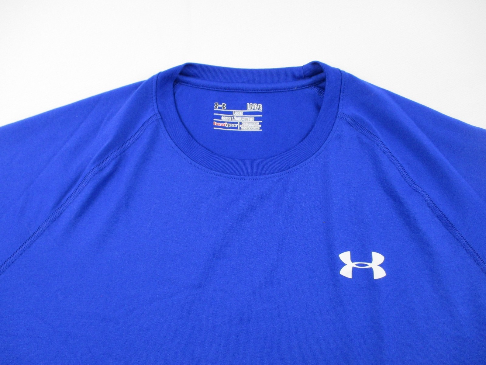 Under Armour Shirt Mens Large Blue Heatgear Athletic Casual Short Sleeve