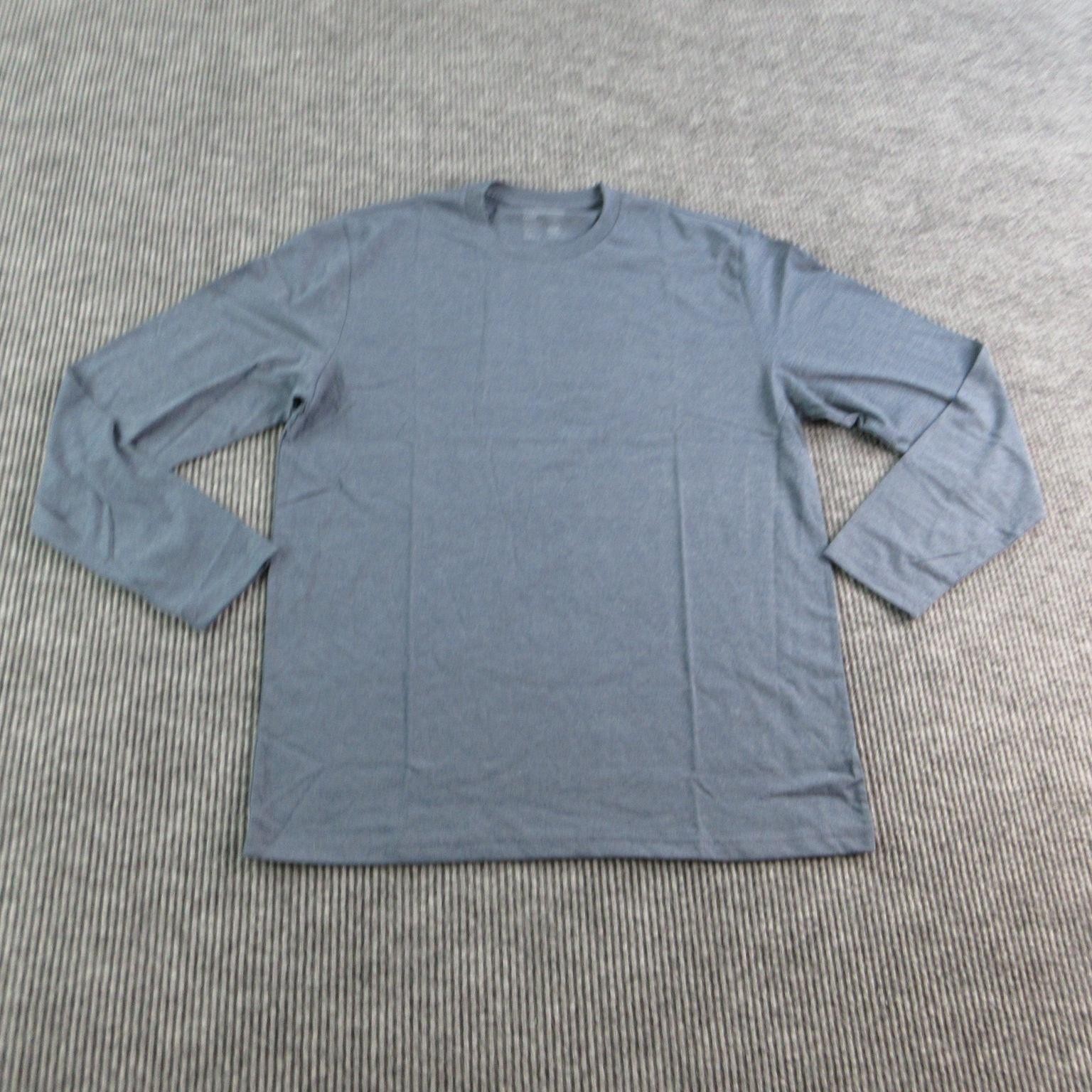 Fresh Clean Threads Shirt Mens L Blue Crew Neck Long Sleeve Tagless Jersey