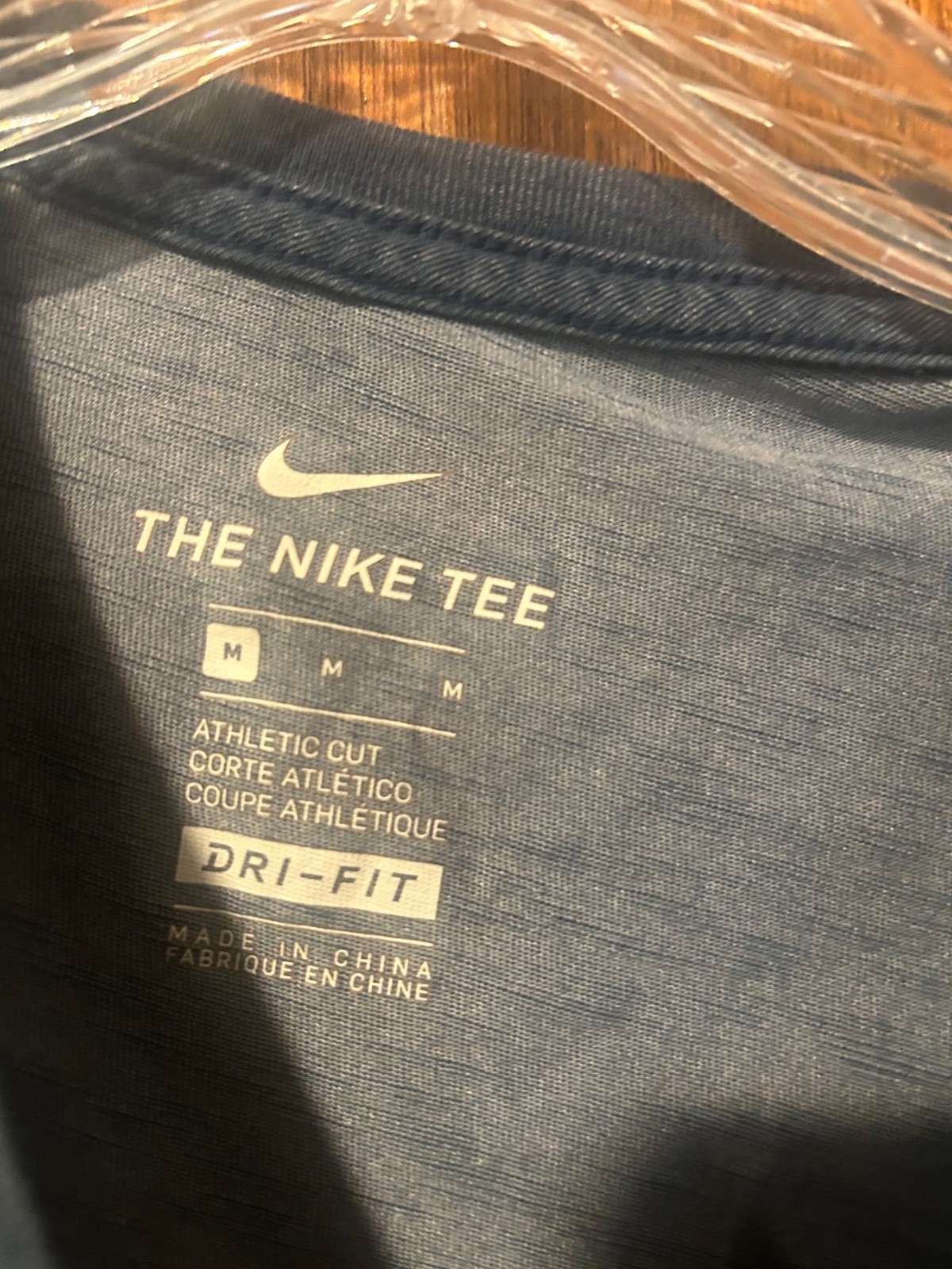 Nike Dri-FIT USA Logo T-Shirt Men M blue Jersey Cotton blend Crew football