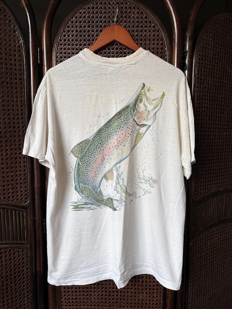 Vintage Pocket Fish Animal Graphic Comfort Tee