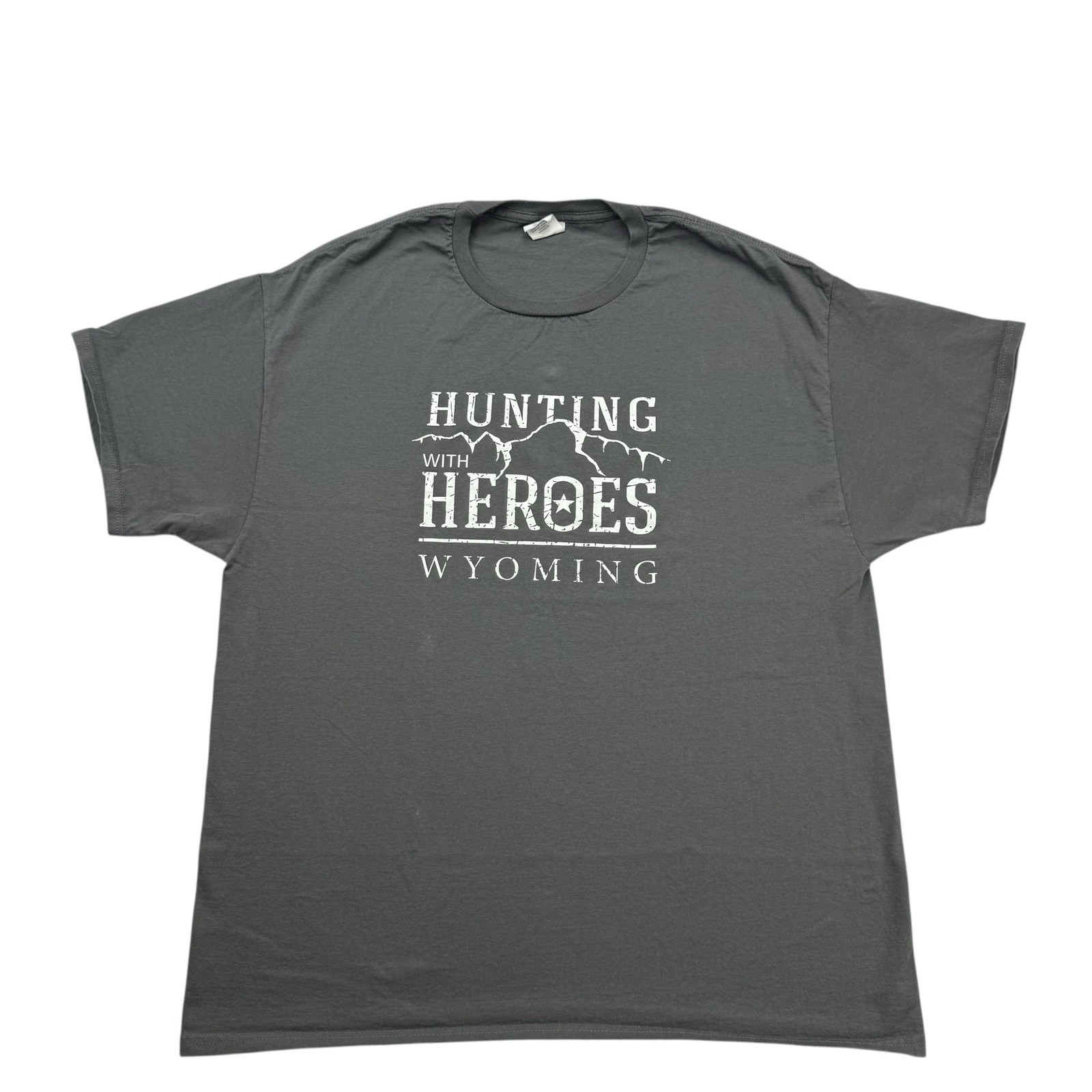 Wyoming Shirt Mens XL Gray Hunting With Heroes Short Sleeve Cotton Outdoors