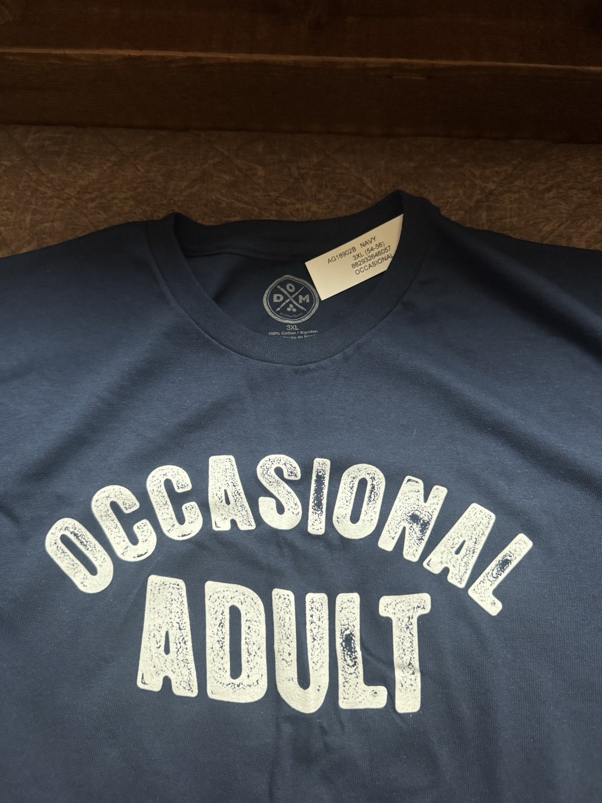 DOM Occasional Adult Graphic Tee Shirt Navy Blue Size 3XL