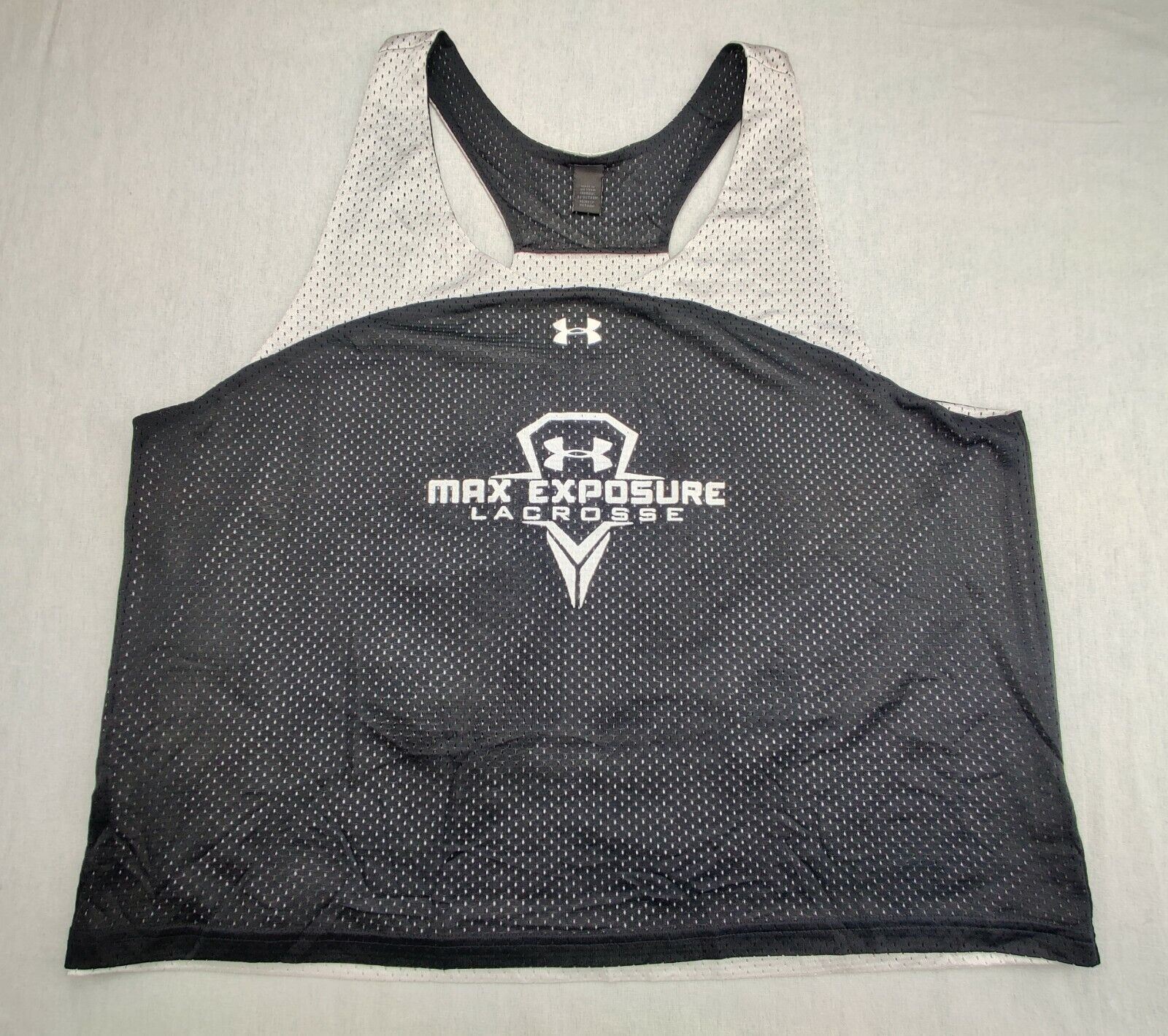 Under Armour Unisex S Max Exposure Lacrosse #34 BlackWhite Mesh Jersey Tank Top