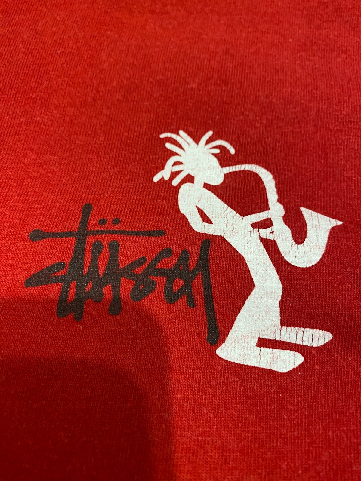 Stüssy Vintage Y2K Jazz Check T-Shirt Big Logo Size L
