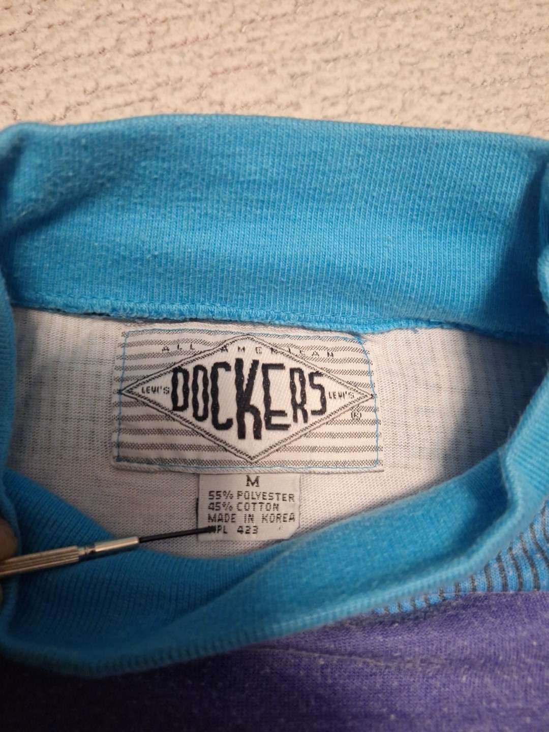 Vtg 90 Levis Dockers Graphic Shirt Med Dockers Logo Hipster Retro Geometrical