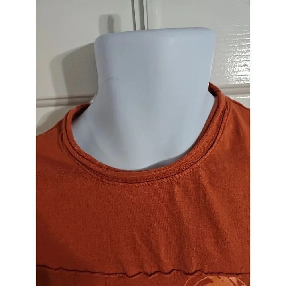 International Male Men Large Spice Orange Cotton Graphic Tee Y2K Retro Essential