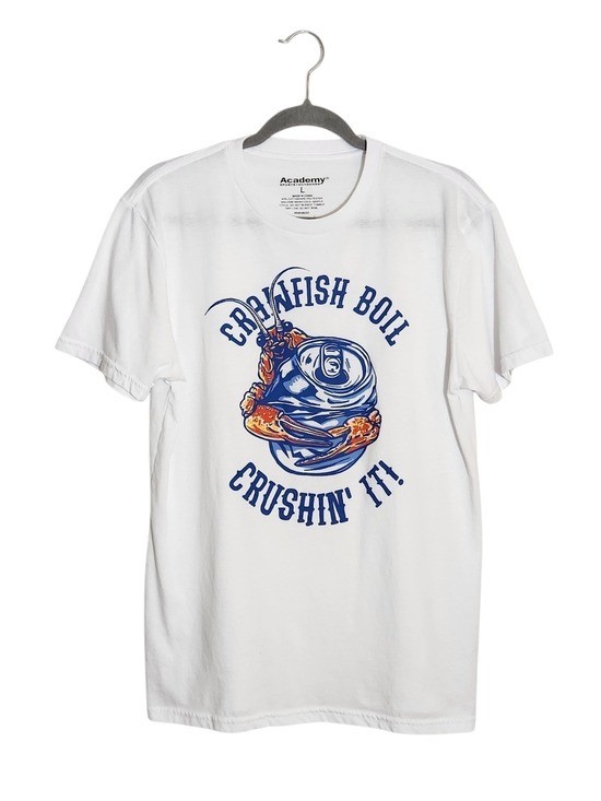 Academy Sports Mens White Crawfish Boil Graphic Tee Size Large