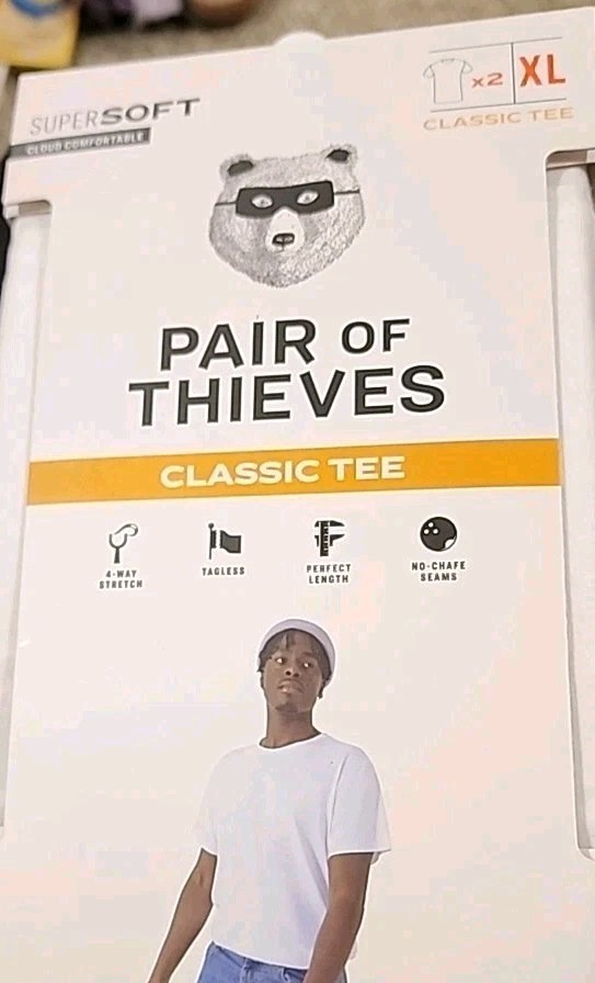 Pair of Thieves. 2 Pack White Classic Tee Men&rsquo;s Undershirt Size XL