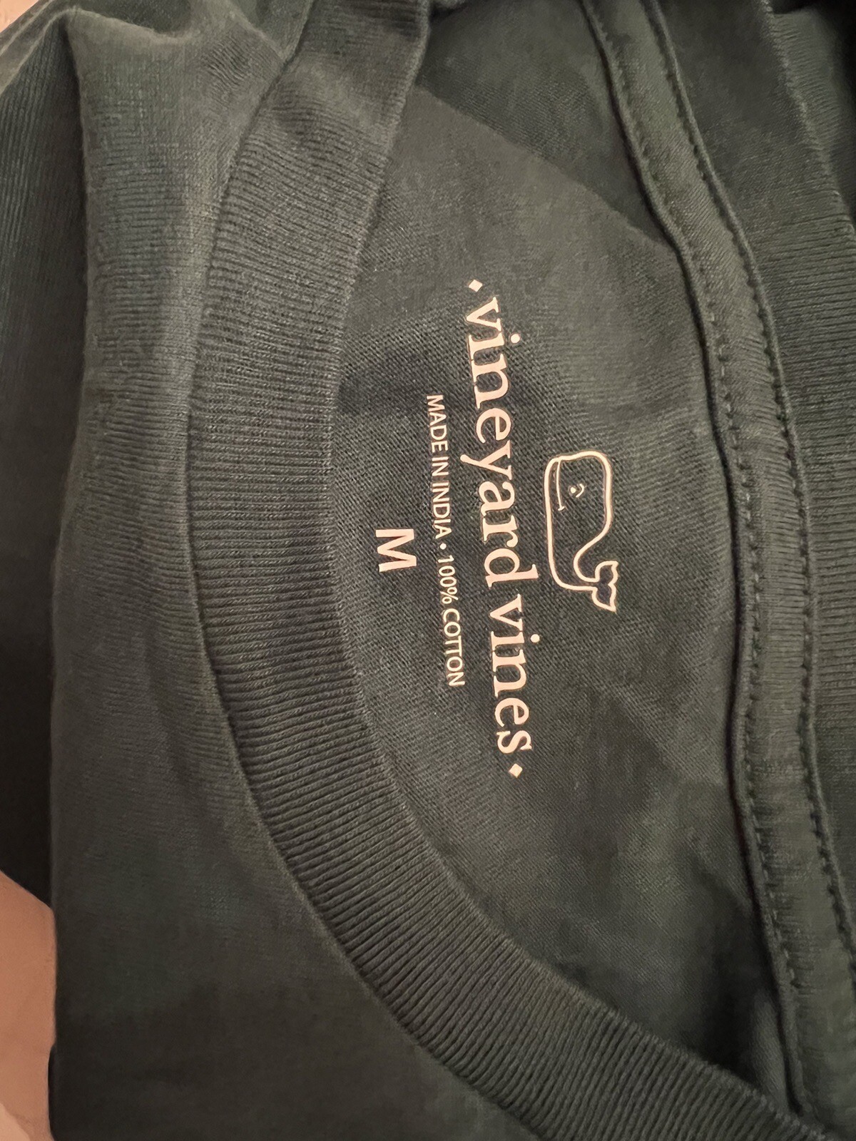 Vineyard Vines Forest Green Long Sleeve T-shirt Size M New With Tags Whale Logos