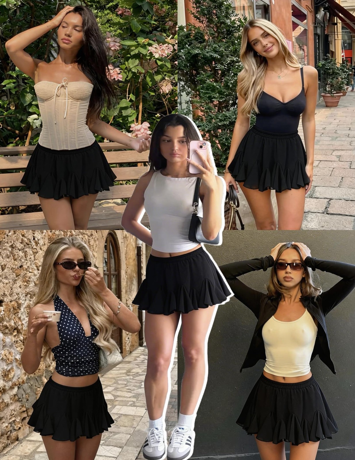 Avidlove Black Skirt for Women Pleated Skater Skirt Basic Casual High Waisted…