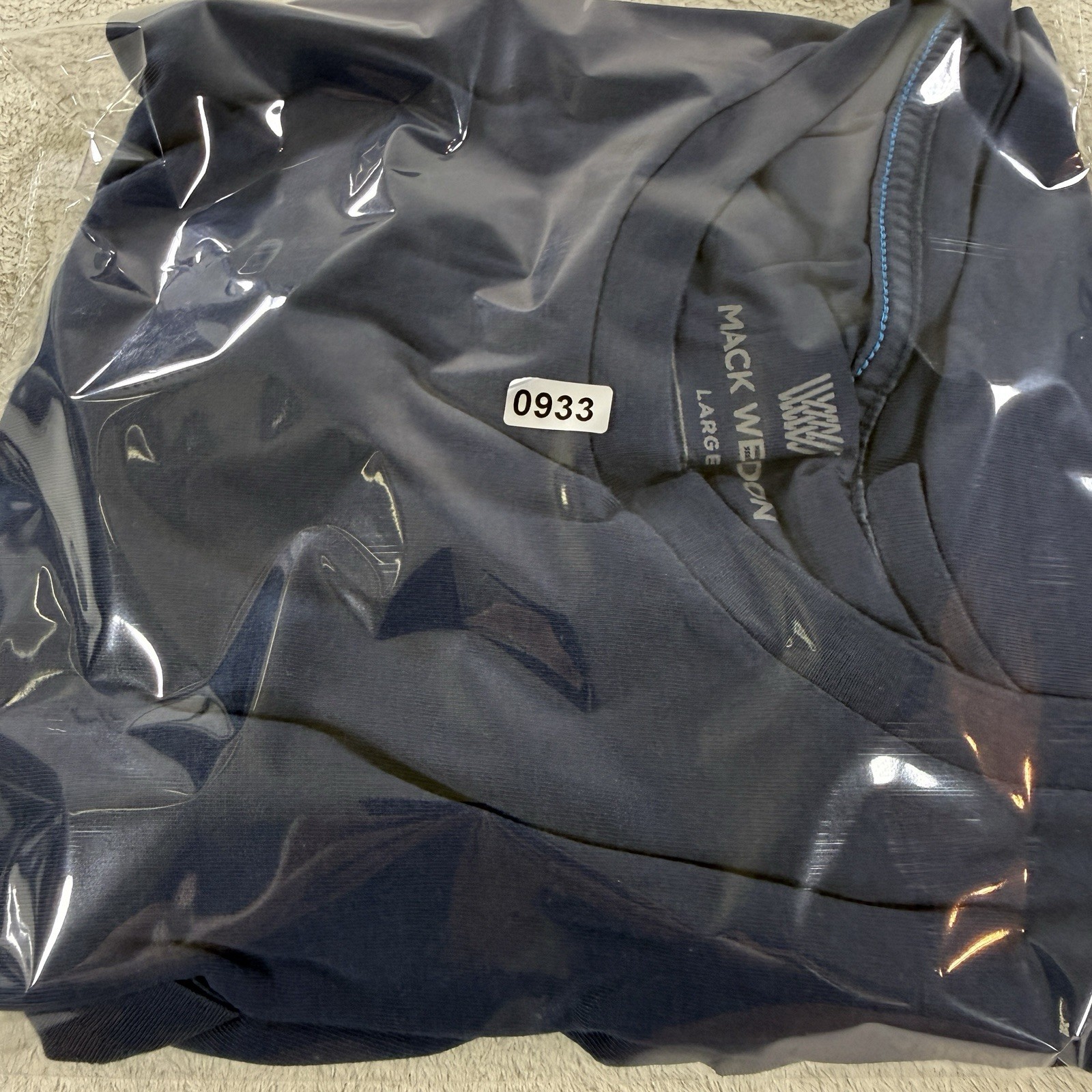 Mack Weldon Shirt Men Large Blue Long Sleeve Pullover Stretch Comfort