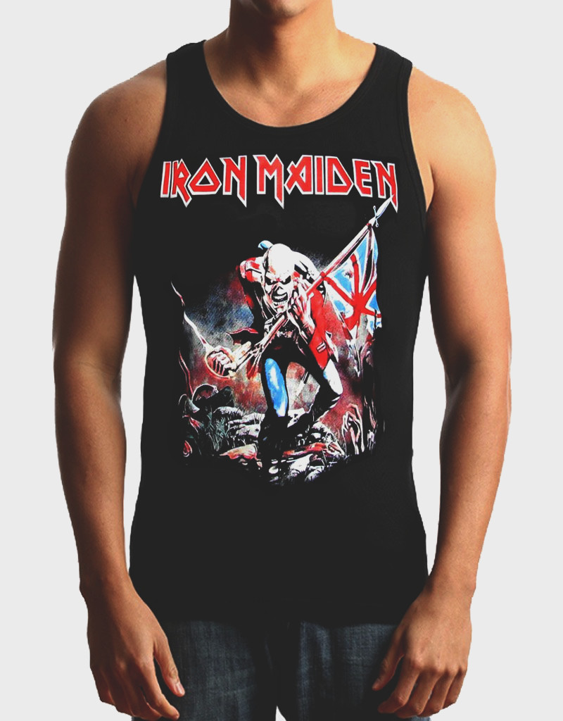 IRON MAIDEN TROOPER Heavy Metal Band Black Tank Top