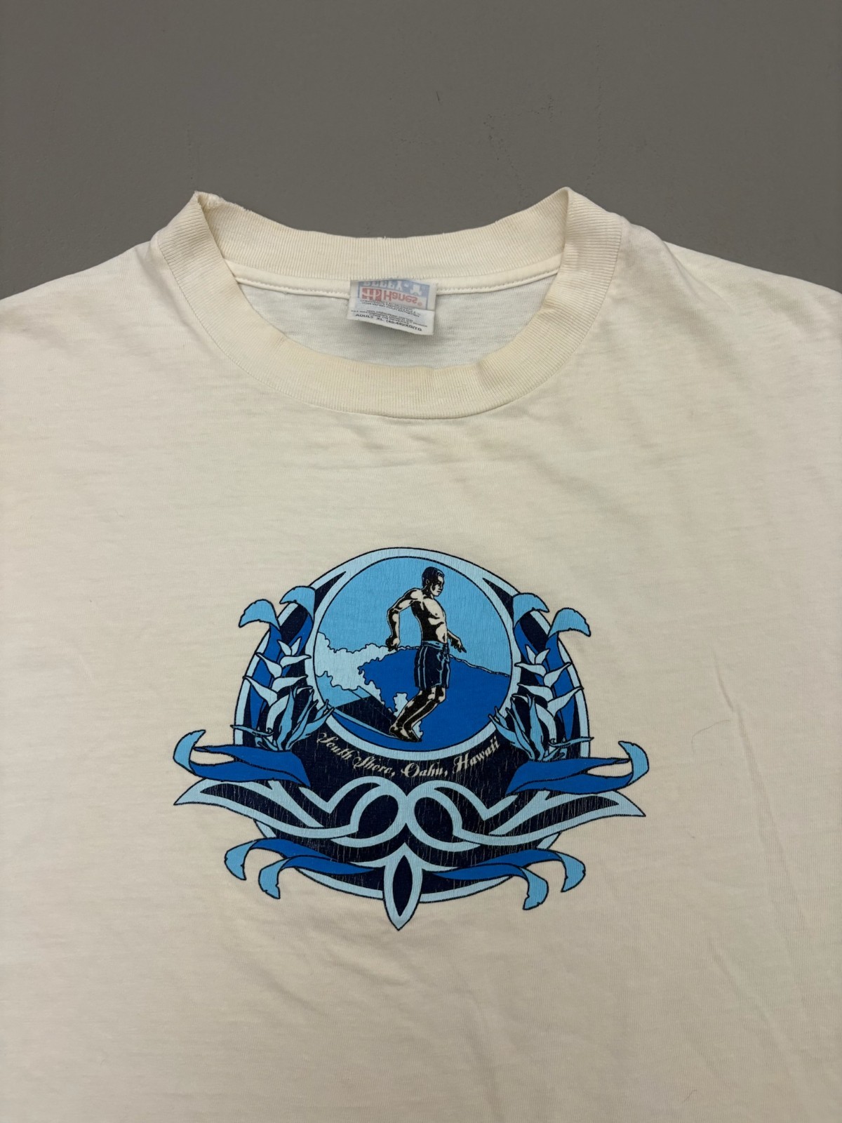 Vintage Hanes 90s Kings Of Leisure South Shore Oahu Hawaii Surfer T-Shirt XL