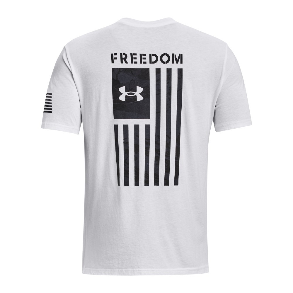 Under Armour 1370816 Men&rsquo;s UA Freedom Flag Camo T-Shirt, White/Black, 2X, Large