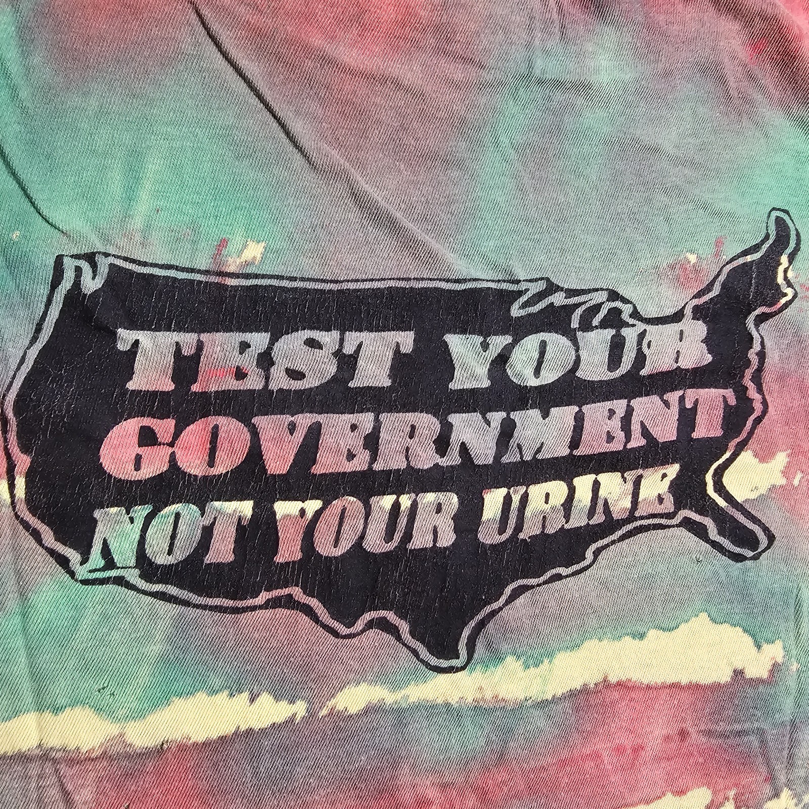 Vintage 70s 80s ITAL RASTA Test Your Government T-Shirt Mens XL Rare Punk Grunge