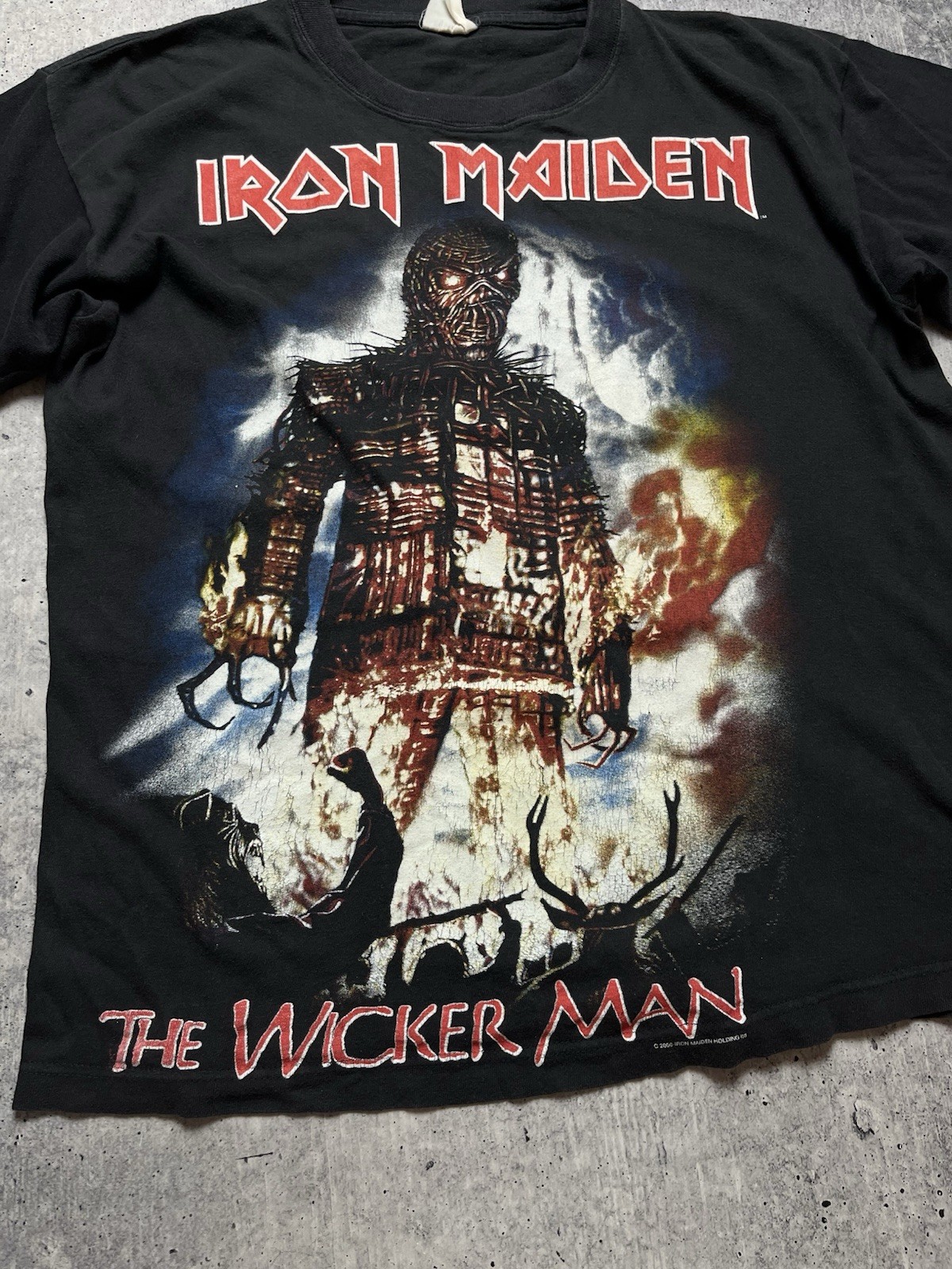 Vintage 2000 Iron Maiden The Wicker Man Band T-Shirt Y2K Heavy Metal Size