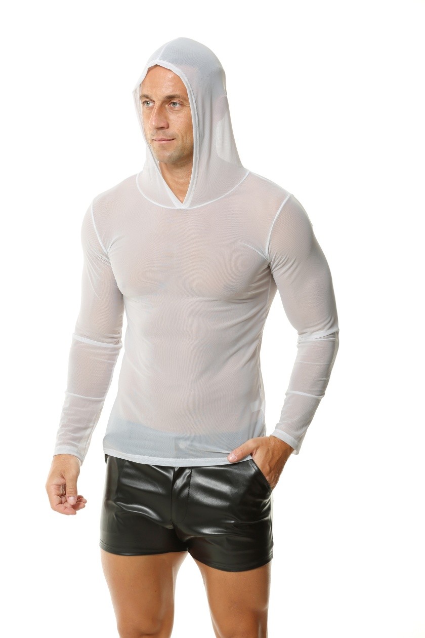 Mens Transparent T-shirt Glossy Tight Boxer Shorts Casual Breathable Sports Suit