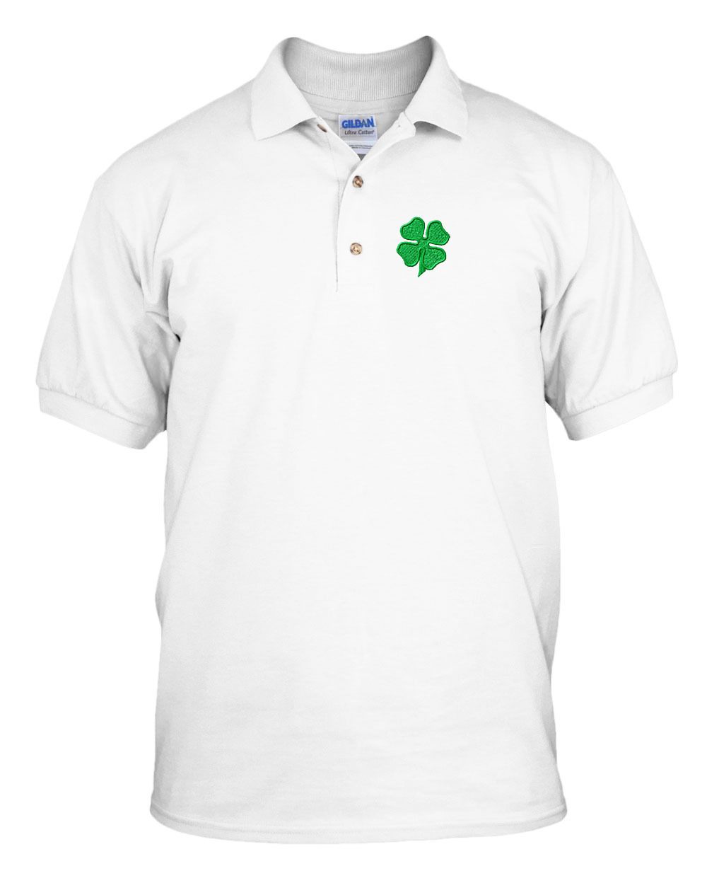 FOUR LEAF CLOVER Embroidery Embroidered Unisex Adult Golf Polo Shirt