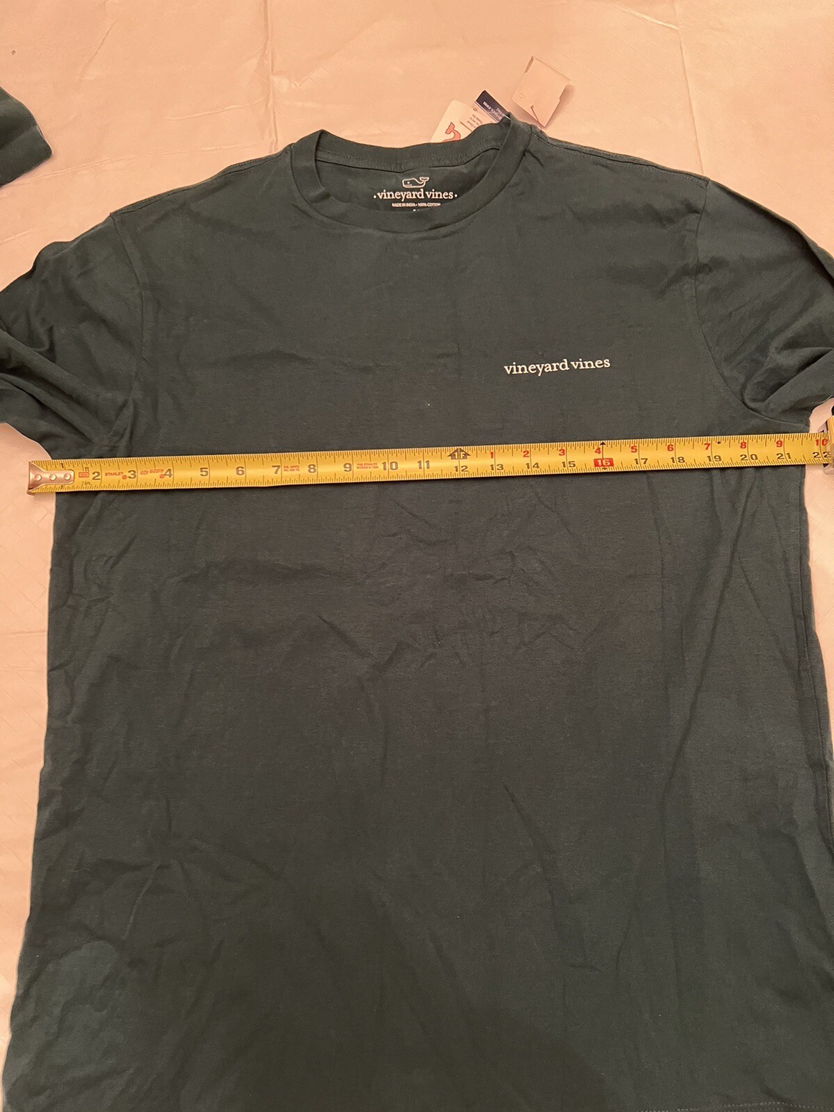 Vineyard Vines Forest Green Long Sleeve T-shirt Size M New With Tags Whale Logos