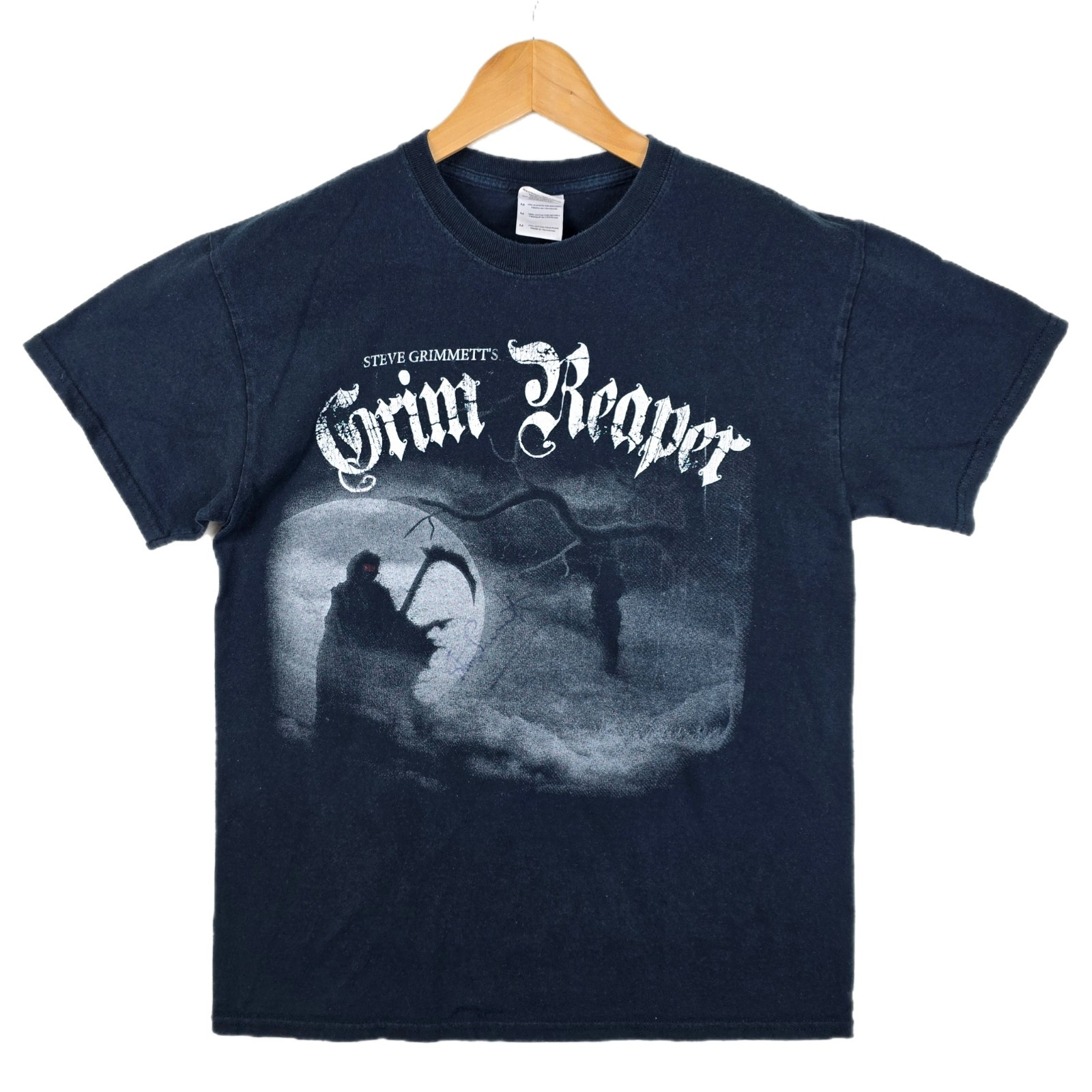 Steve Grimmett&rsquo;s Grim Reaper Autograph Concert Shirt Med See You in Hell Signed