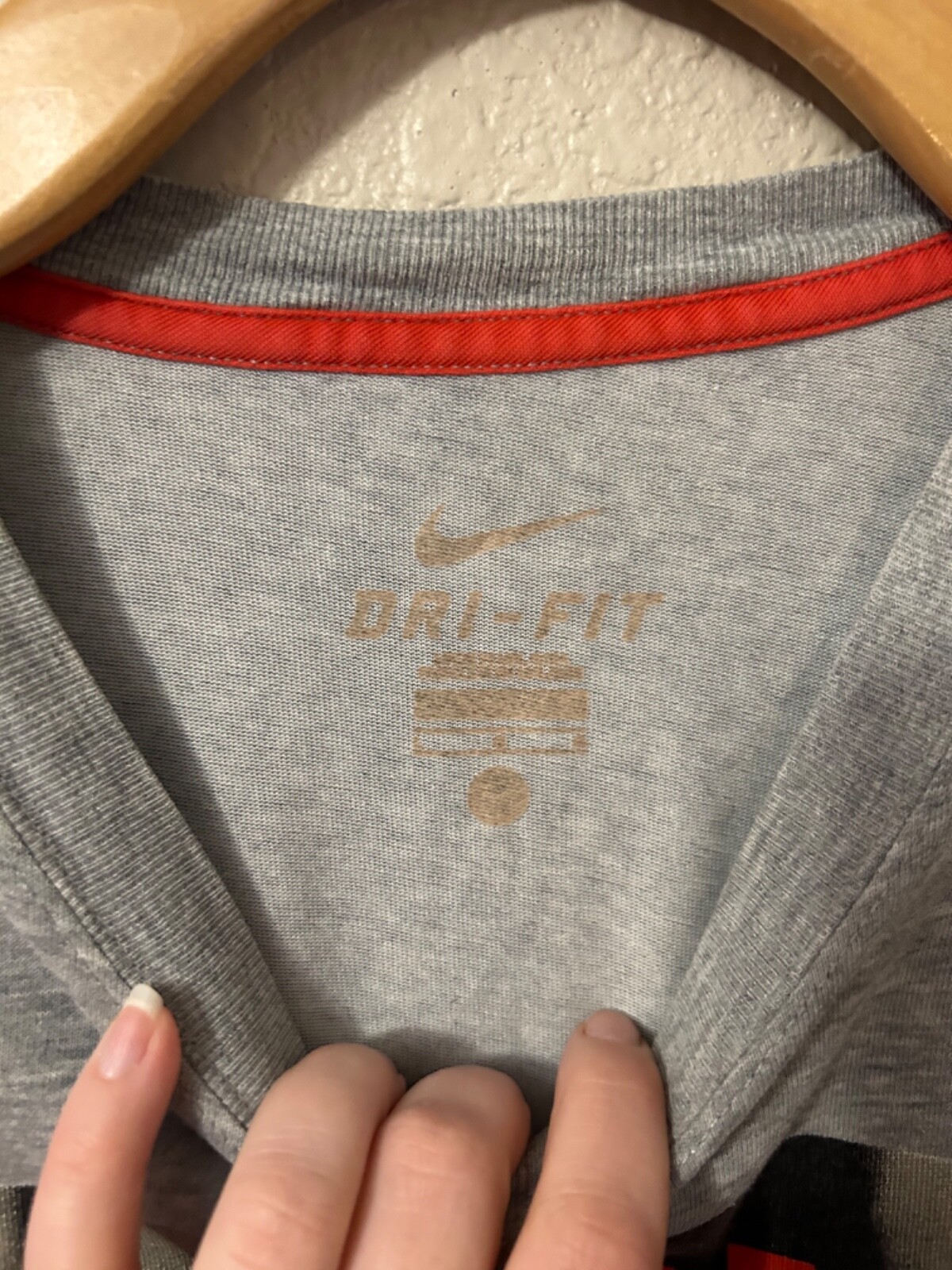 Gray and Red Nike Shirt Size L