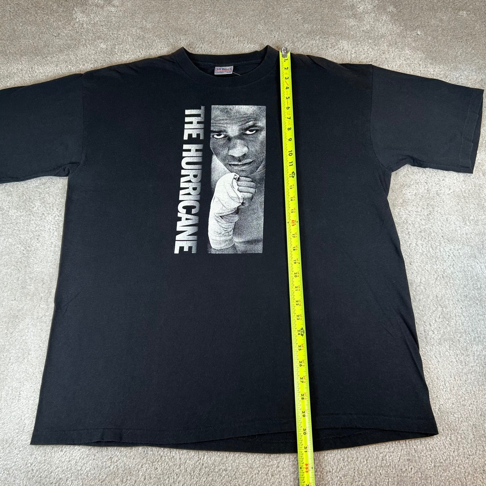Vintage 1999 The Hurricane Movie T-Shirt Mens XL Black Denzel Washington Boxing