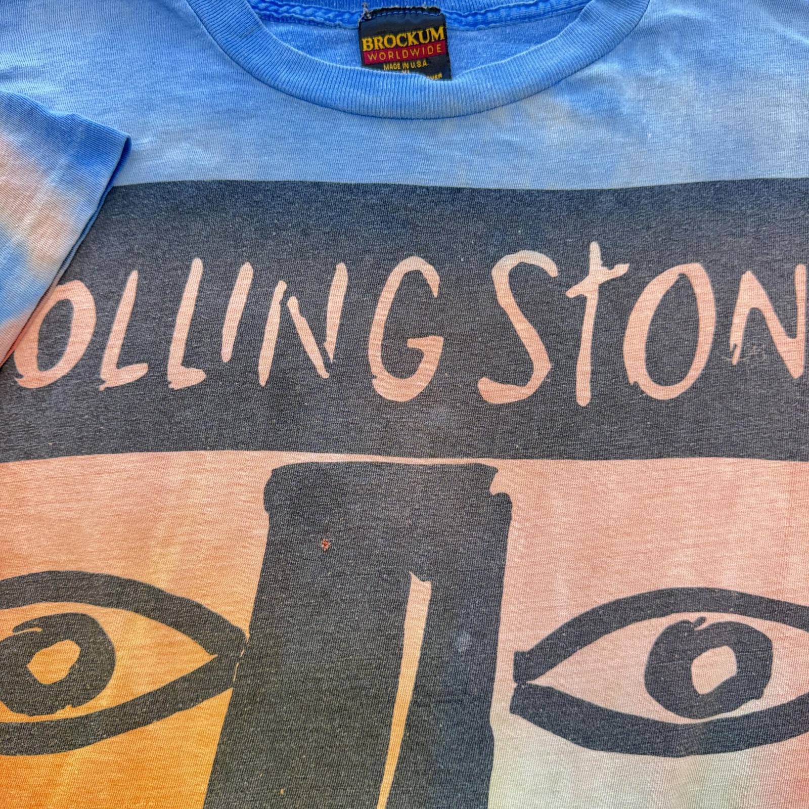 Brockum Rolling Stones Shirt Mens XL Multicolor Voodoo Lounge Crewneck Vintage