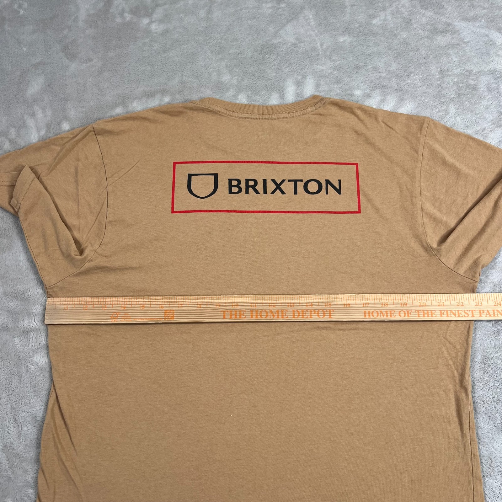 Brixton Shirt Mens XL Light Brown Short Sleeve Crewneck Tailored Fit Cotton