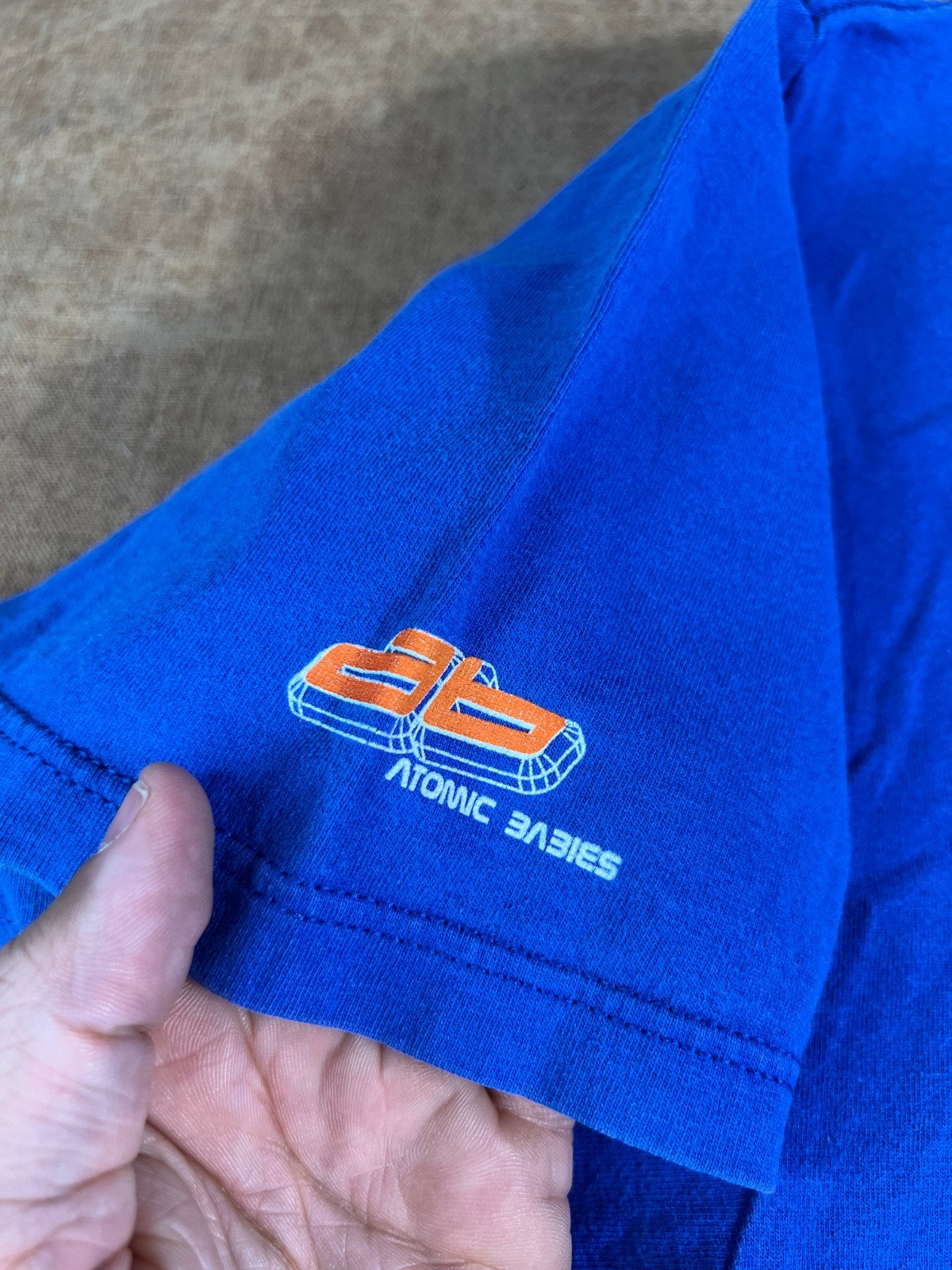 Vintage Atomic Babies Breuklen Heightz Techno Rave Blue T Shirt XL 90s