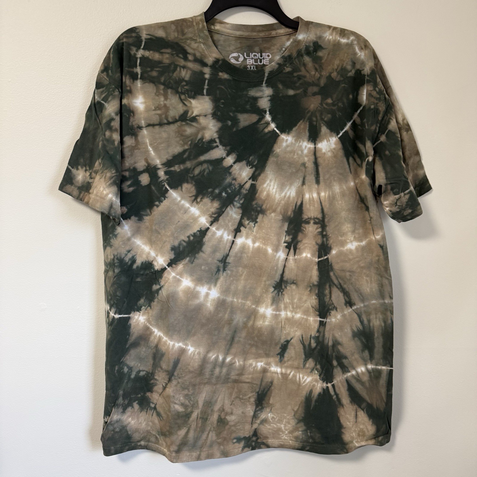 Liquid Blue Tie Dye 3XL New Blank SEE PHOTOS FOR MEASUREMENTS Brown Army Green