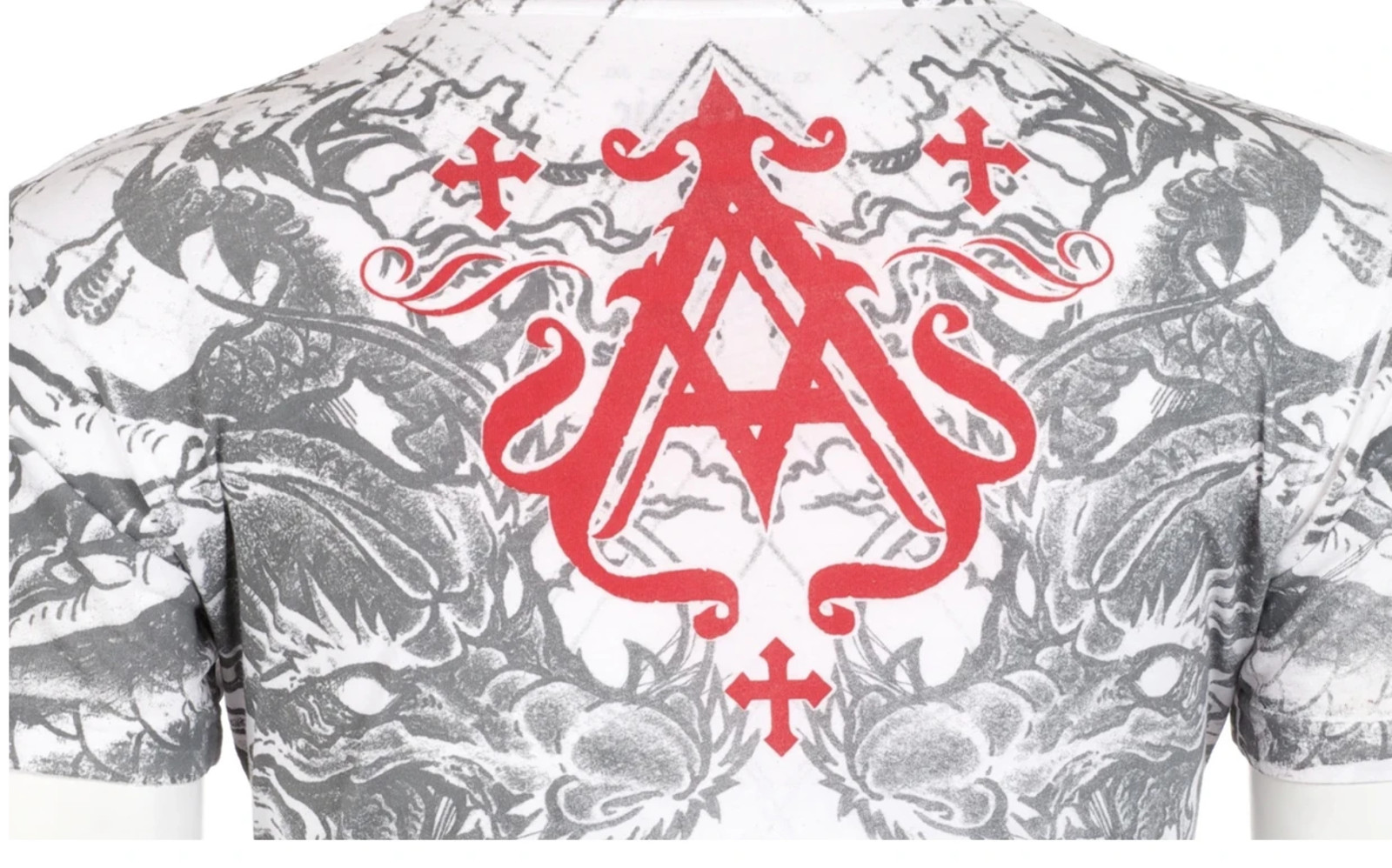 Archaic By Affliction Men&rsquo;s T-Shirt Dragon Rage Wings White Biker M-3XL