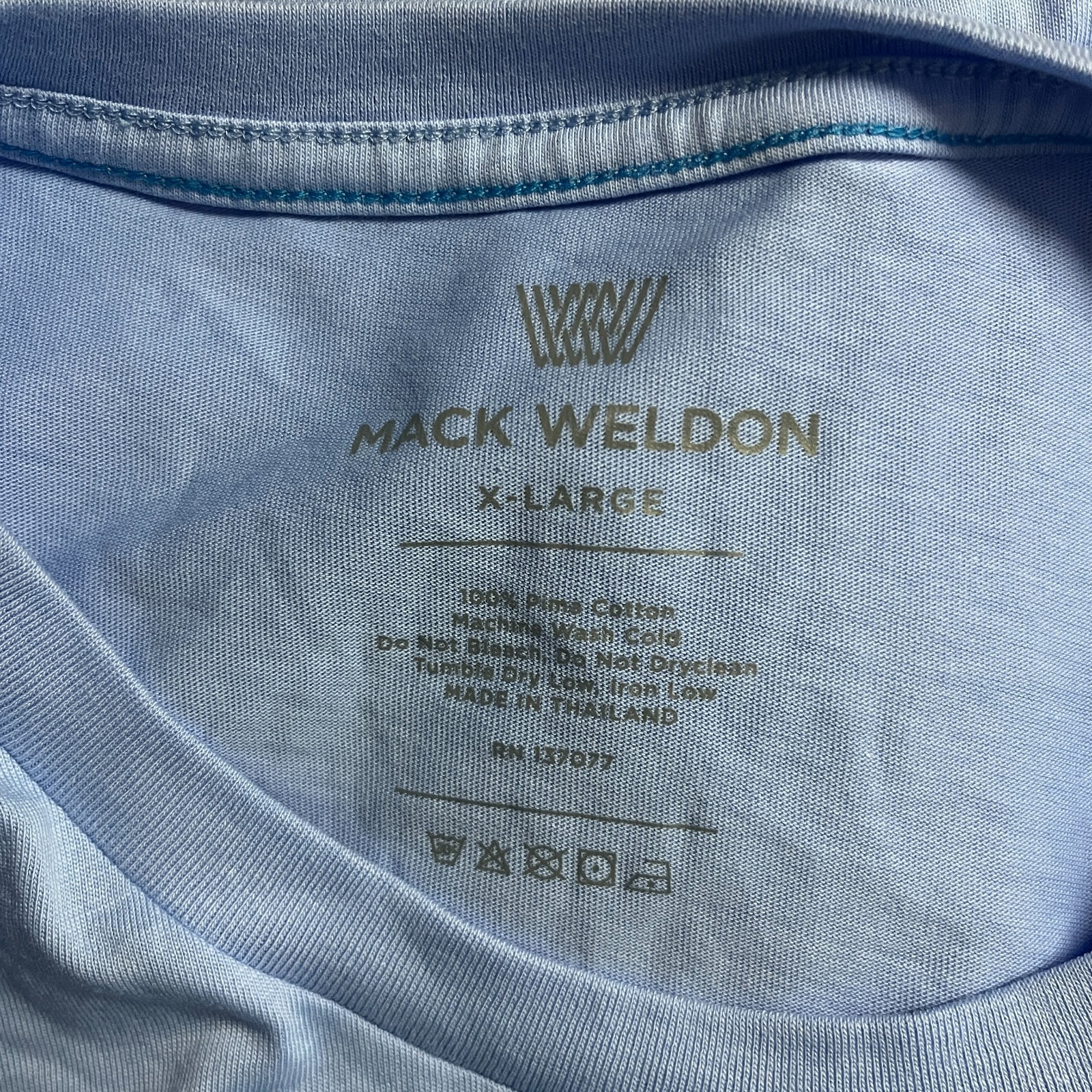 Mack Weldon Pima Cotton Short Sleeve Crew Neck Tee Blue Men&rsquo;s XL