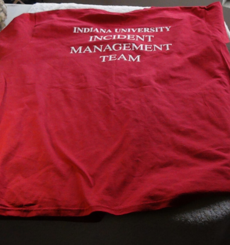 Indiana Hoosiers IU T-Shirt Adult « Incident Management Team » Red 2XL
