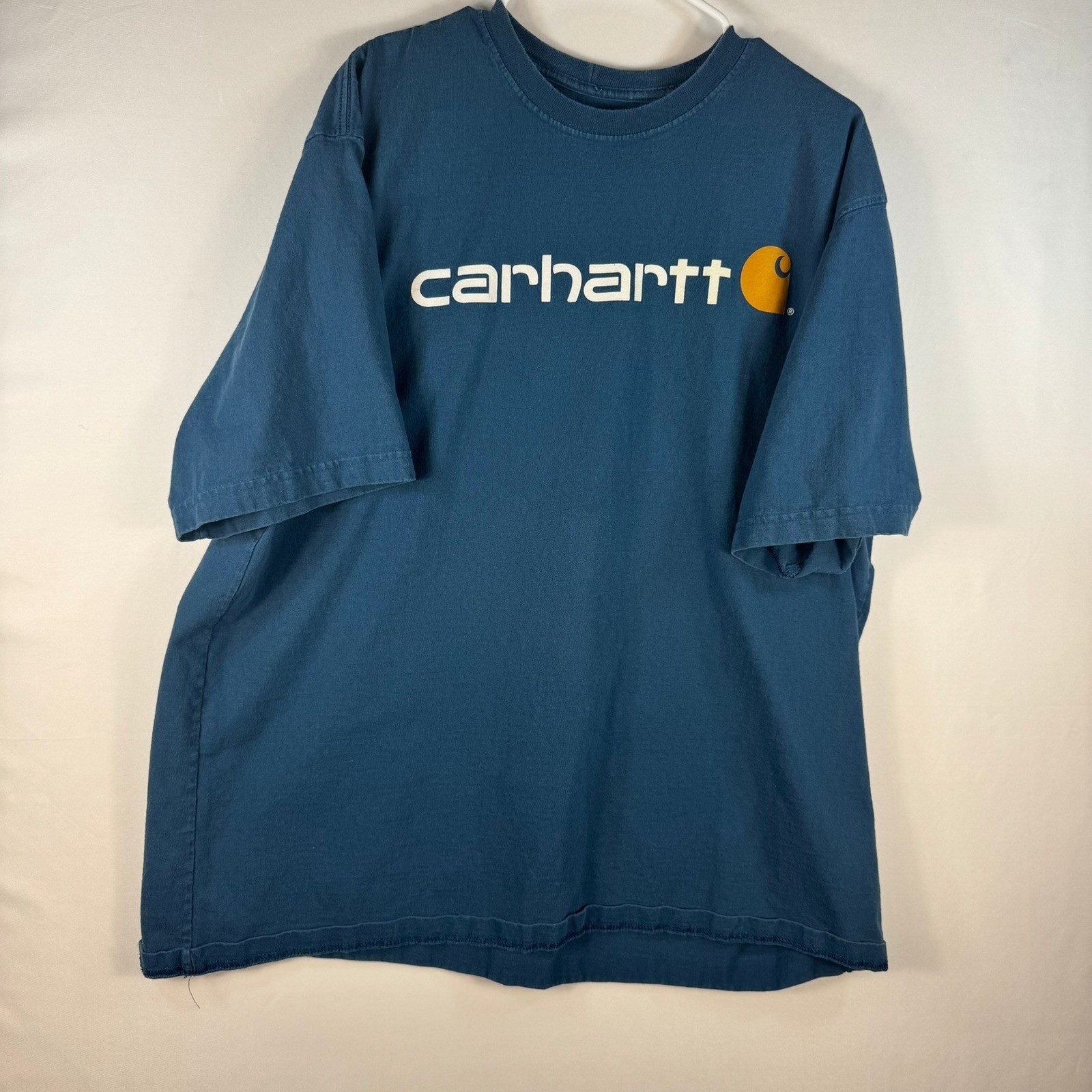 Carhartt Mens 2XL Blue Short Sleeve Logo Graphic T-Shirt Original Fit K195