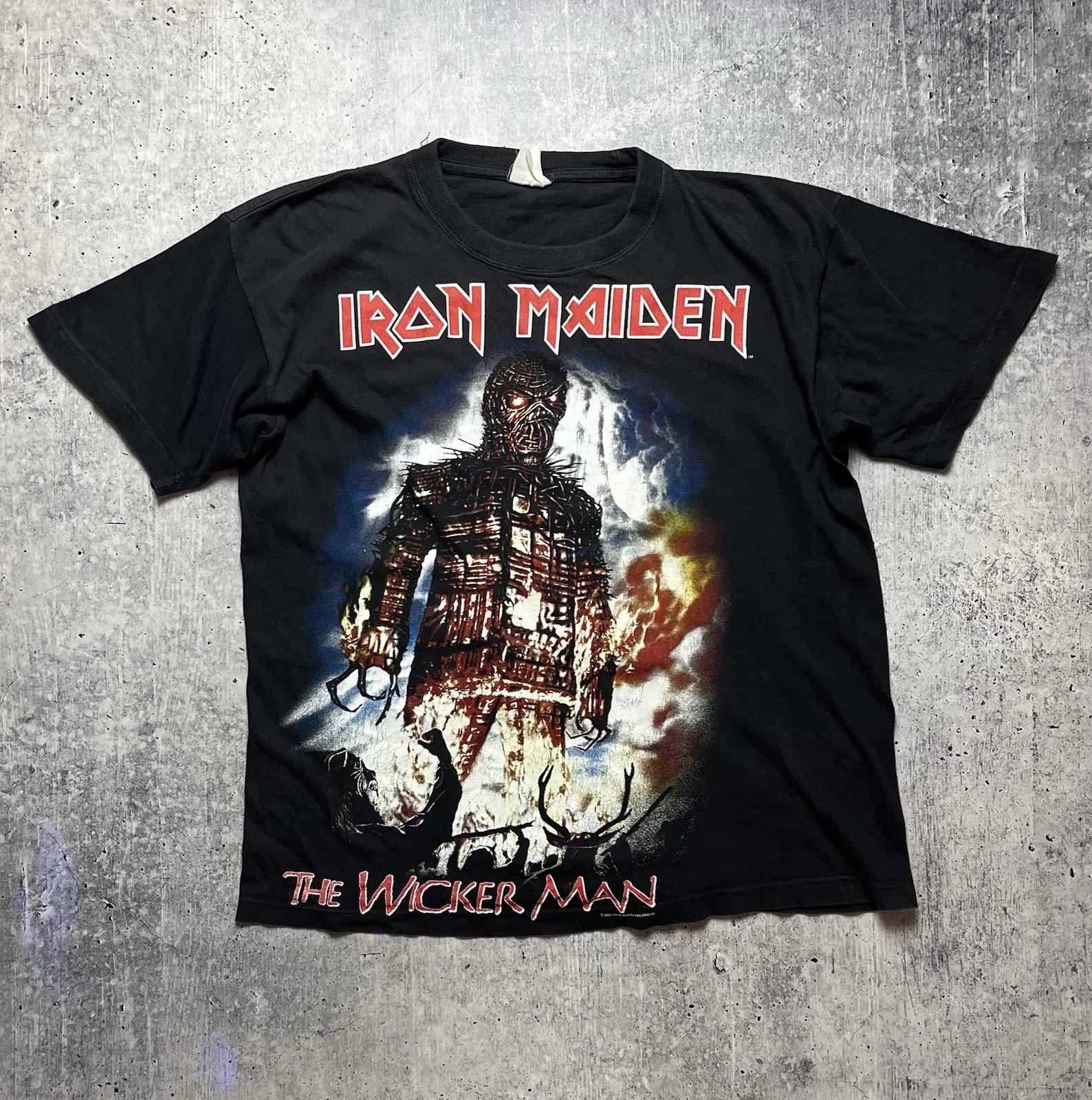 Vintage 2000 Iron Maiden The Wicker Man Band T-Shirt Y2K Heavy Metal Size